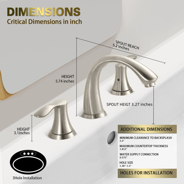 ORLANDO Widespread Faucet Bathroom Faucet with Drain Assembly & Reviews